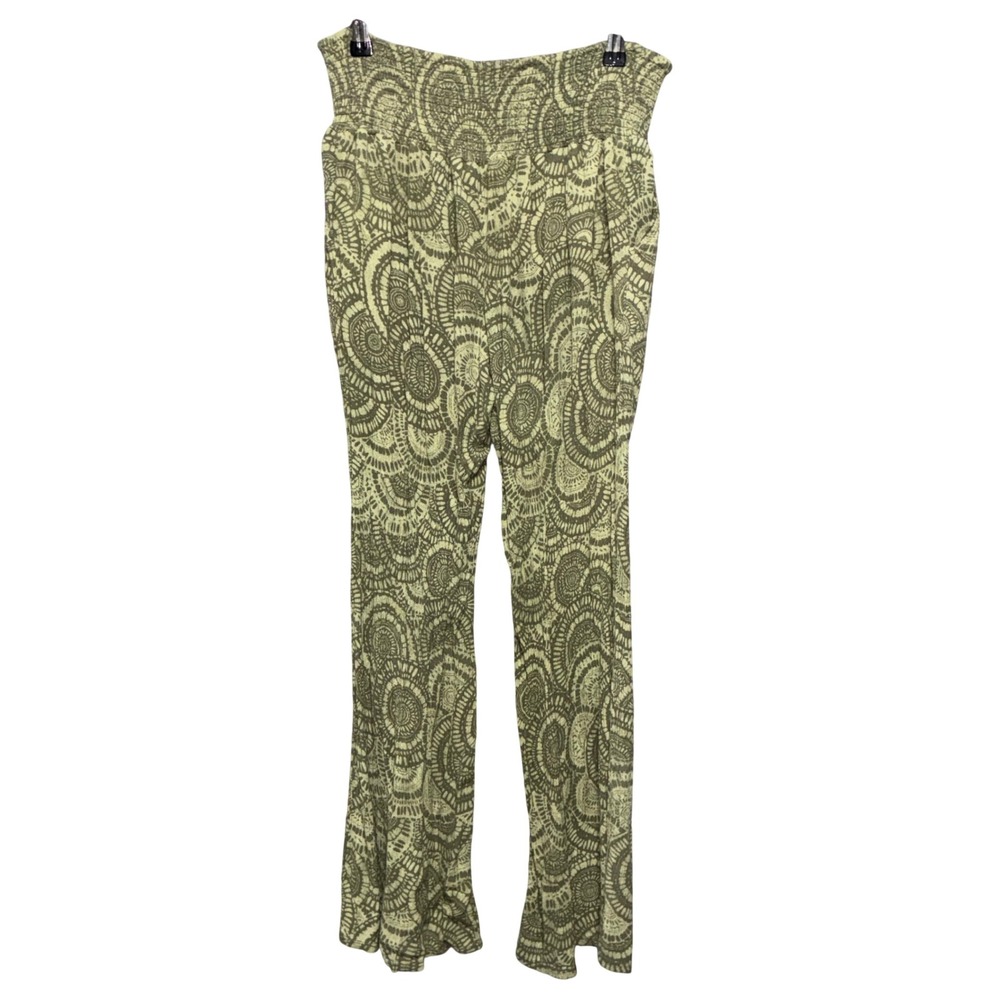 Three Dots Green Pull-On Boho Flare Pants Size‎ M